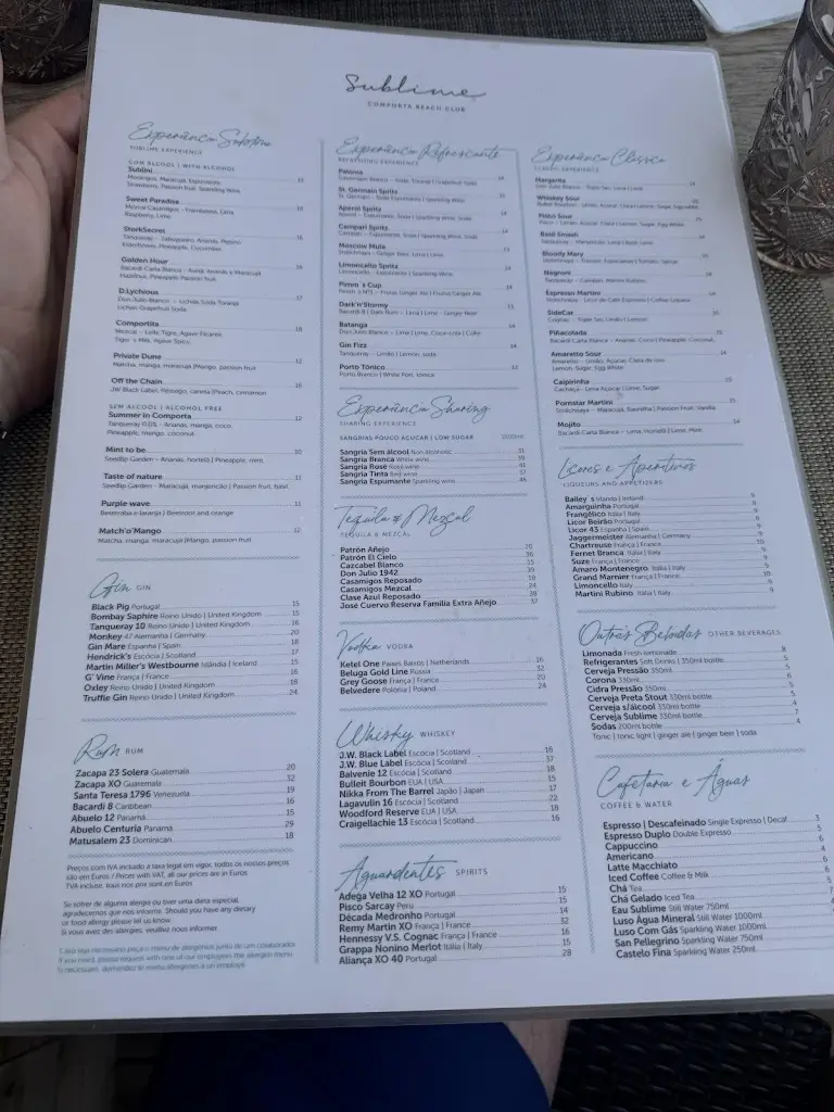 Menu_Sublime Comporta Beach Club_Carvalhal_immagine_4