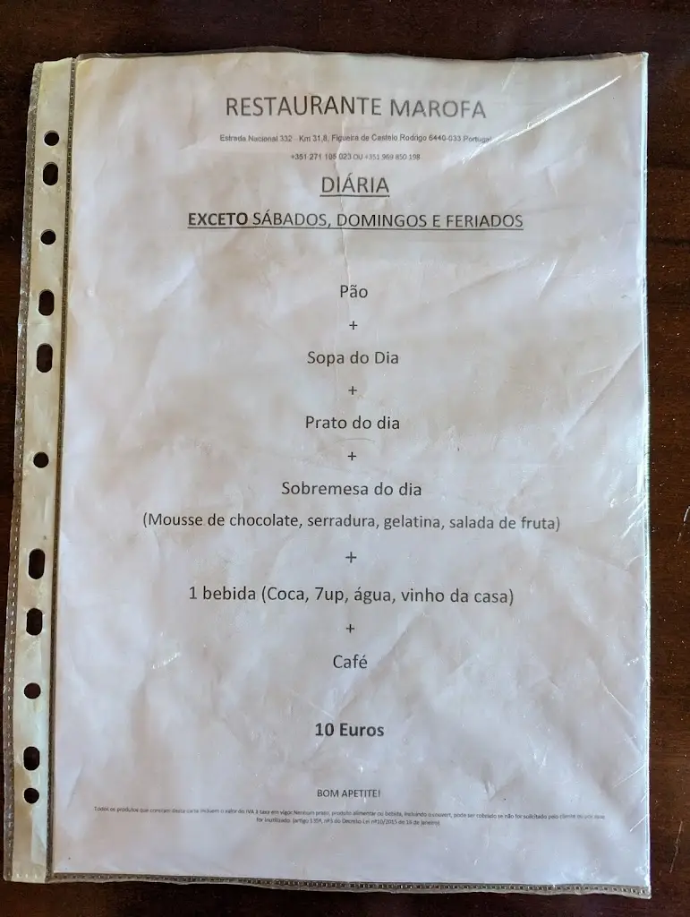 Menu_Restaurante Marofa_Castelo Rodrigo_image_1