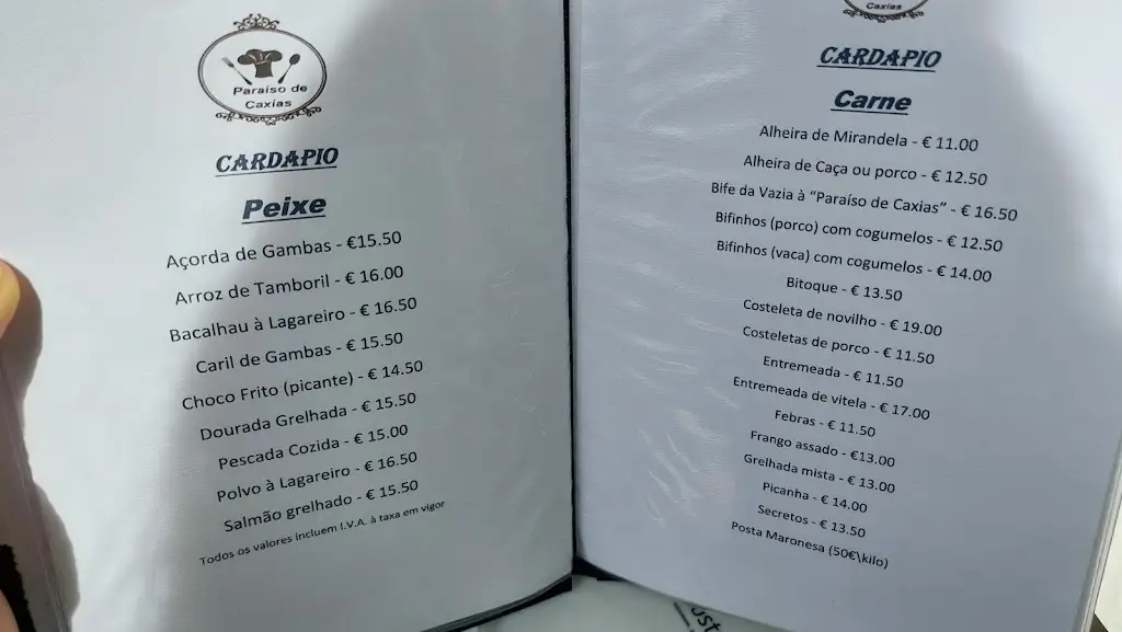 Menu_Churrasqueira Restaurante Paraíso de - Caxias_Caxias_imagen_3
