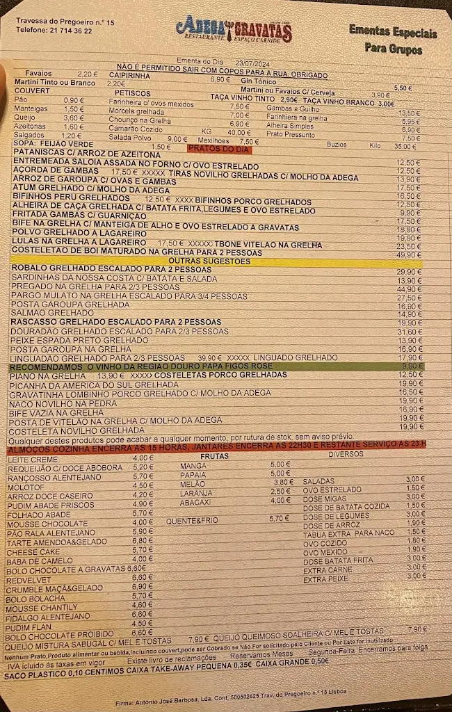 Menu_Adega das Gravatas_Carnide_immagine_1