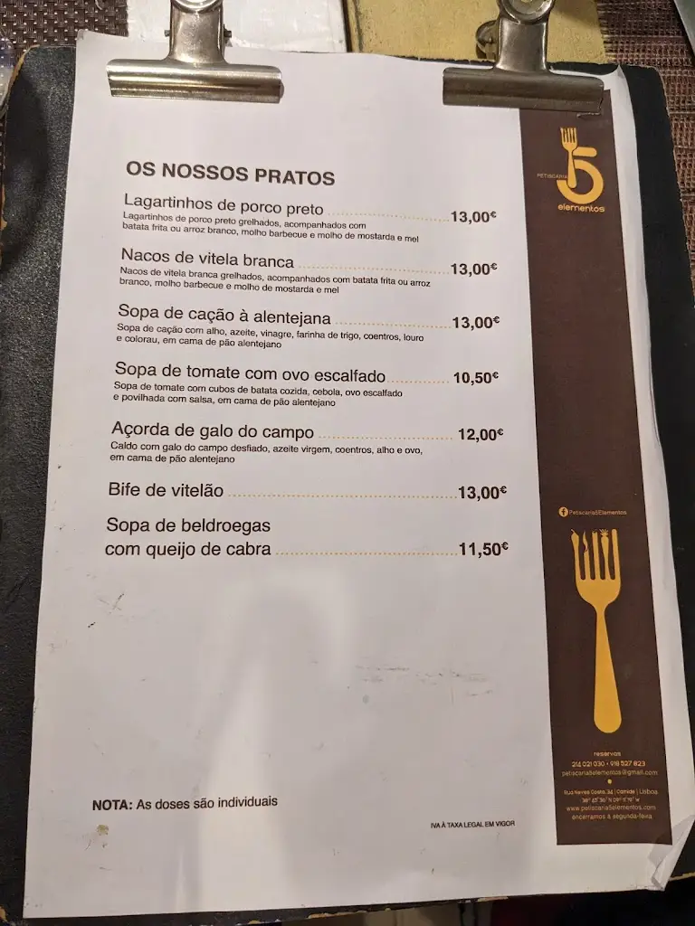 Menu_Petiscaria 5 Elementos_Carnide_immagine_2