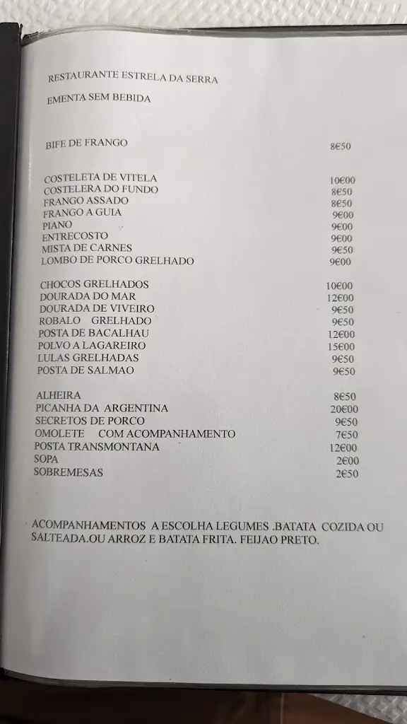 Menu_Restaurante Estrela da Serra_Cruz Quebrada - Dafundo_immagine_1