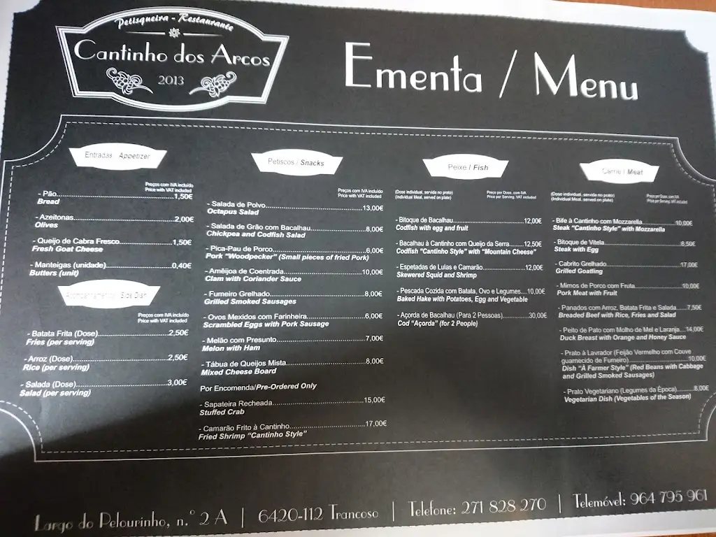 Menu_Cantinho dos Arcos_Cótimos_immagine_3