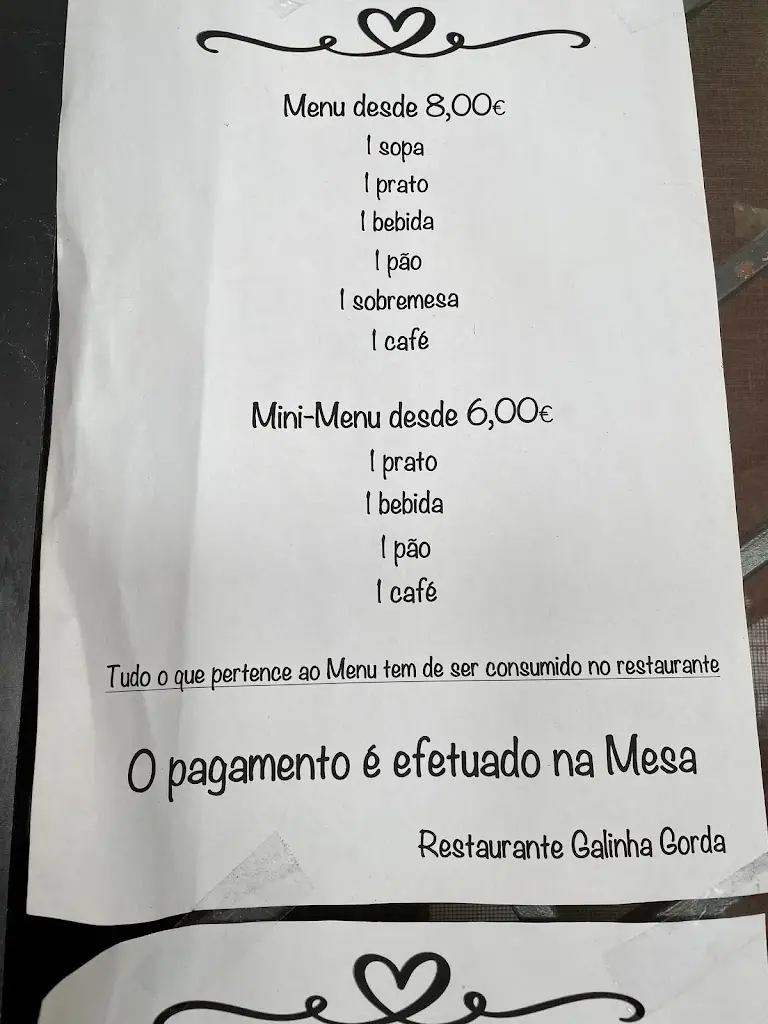 Menu_Galinha Gorda - Restaurante_Encarnação_immagine_1