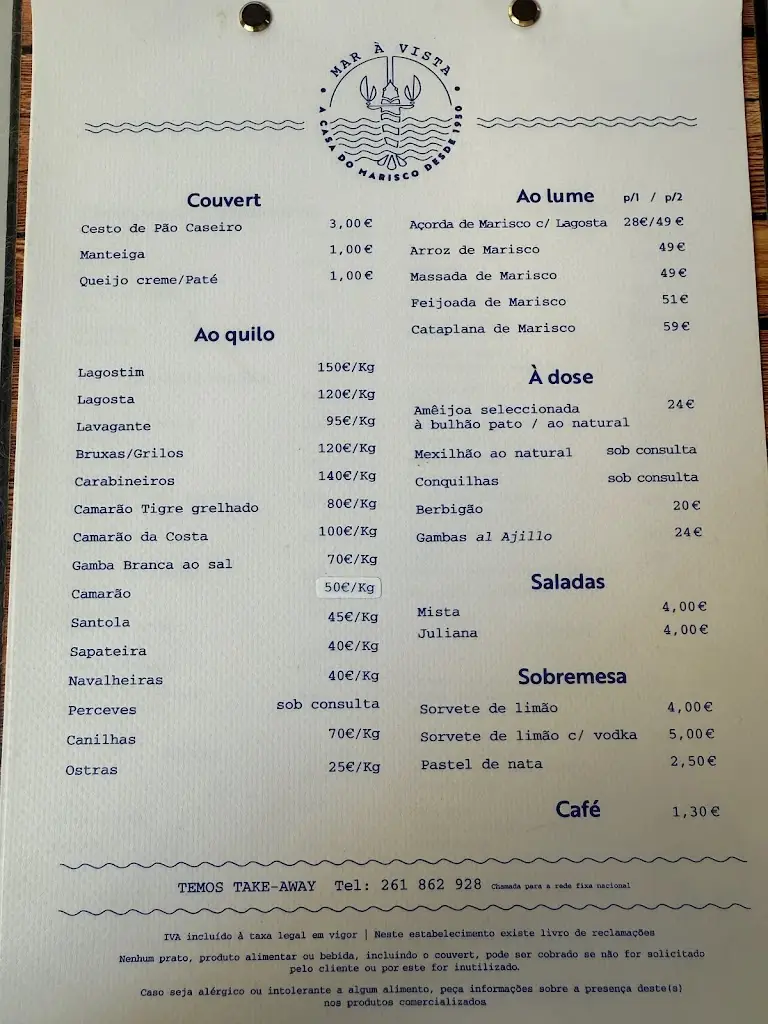 Menu_Mar à Vista_Ericeira_immagine_1