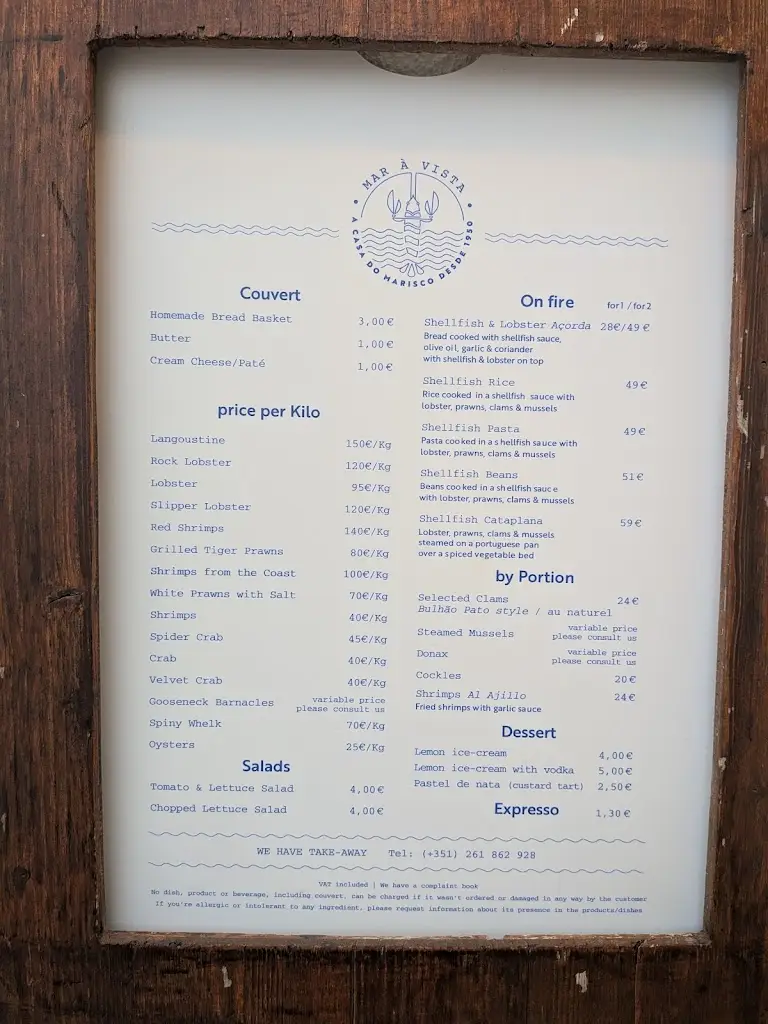 Menu_Mar à Vista_Ericeira_immagine_2