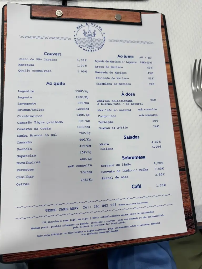 Menu_Mar à Vista_Ericeira_immagine_3