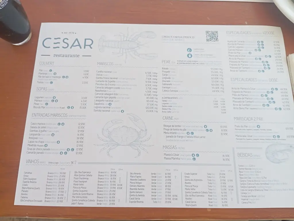 Menu_César...restaurante viveiros_Ericeira_image_1