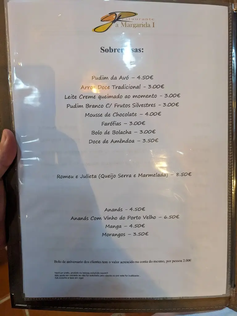 Menu_A Margarida I_Girabolhos_immagine_1