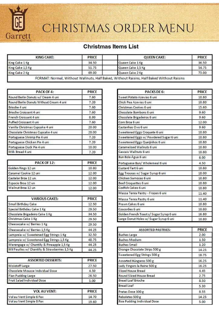 Menu_Garrett Estoril_Estoril_immagine_2