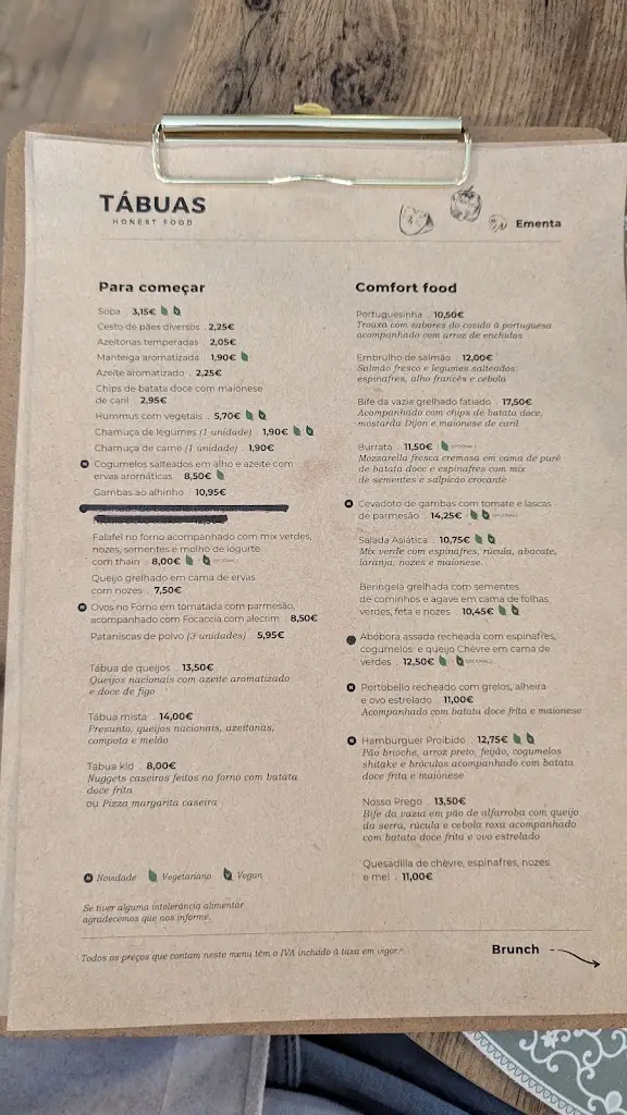 Menu_Tábuas honest food_Fontanelas_immagine_1