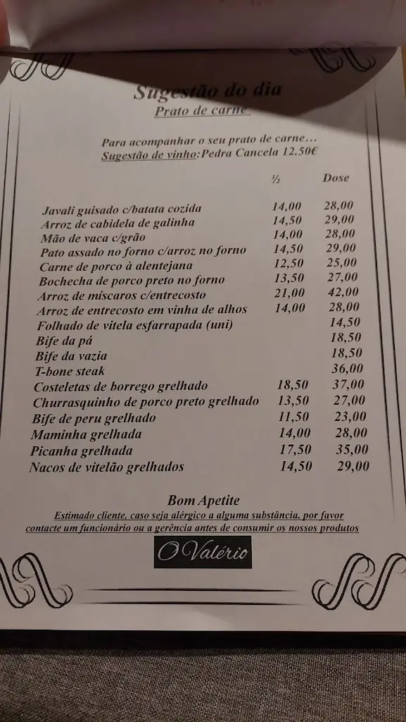 Menu_O Valério_Mangualde da Serra_imagen_1