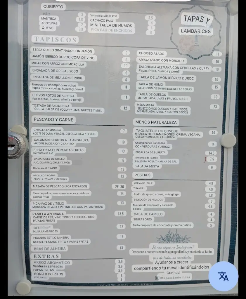 Menu_Tapas & Lambarices_Lourinhã_image_2