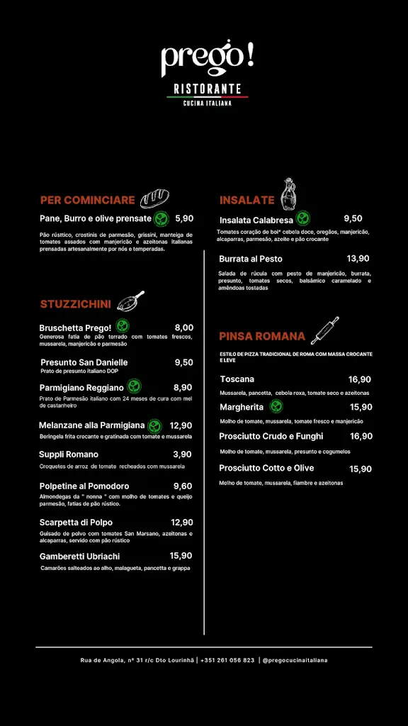 Menu_Prego! Ristorante Cucina Italiana_Lourinhã_immagine_2