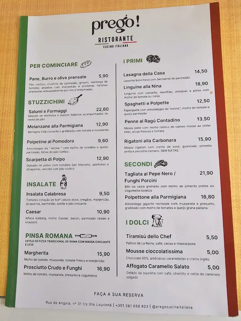 Menu_Prego! Ristorante Cucina Italiana_Lourinhã_immagine_3