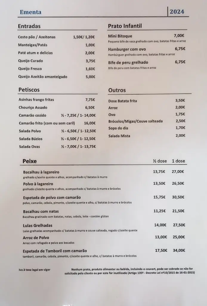 Menu_Barracão do Petisco_Lourinhã_immagine_3