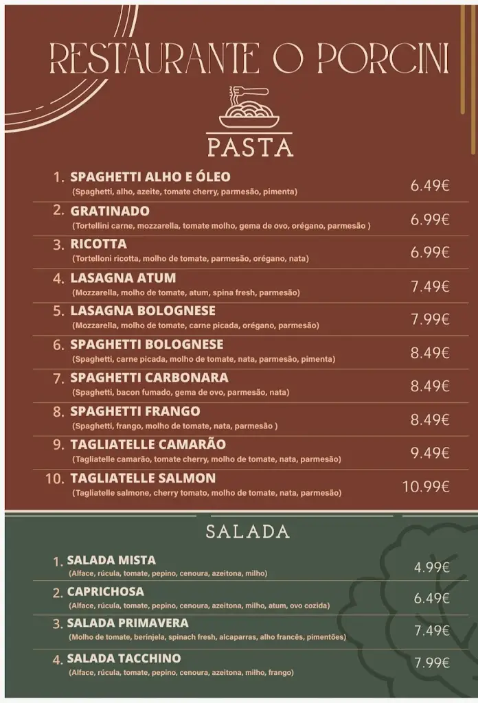 Menu_O Porcini Pizzeria e Pasta_Forte da Casa_imagen_1