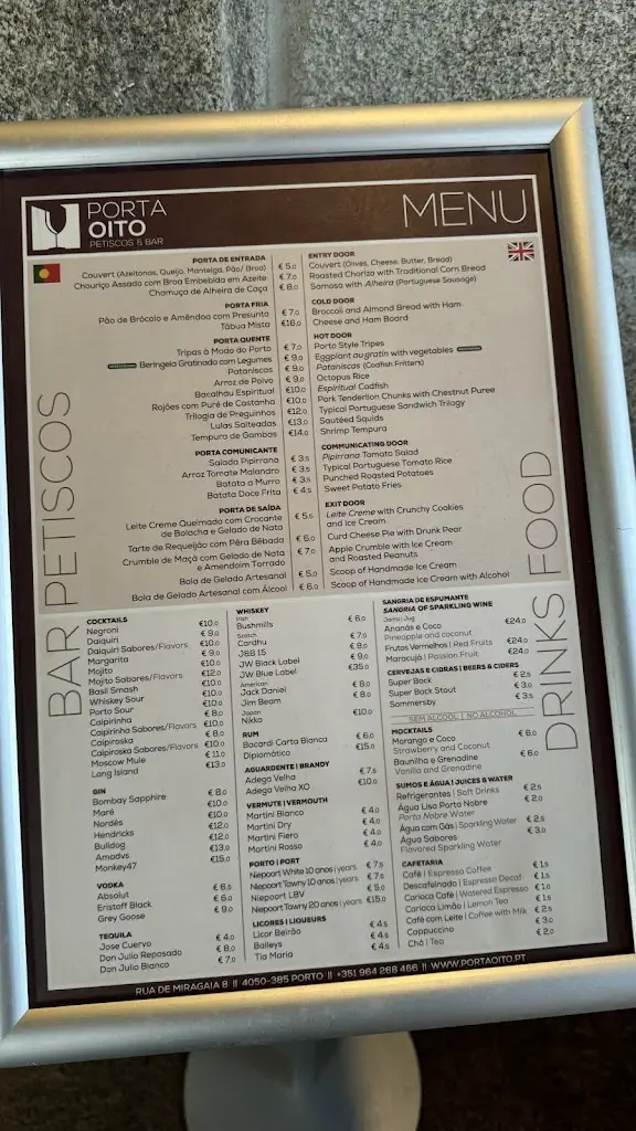 Menu_Porta Oito Petiscos & Bar_Miragaia_immagine_1
