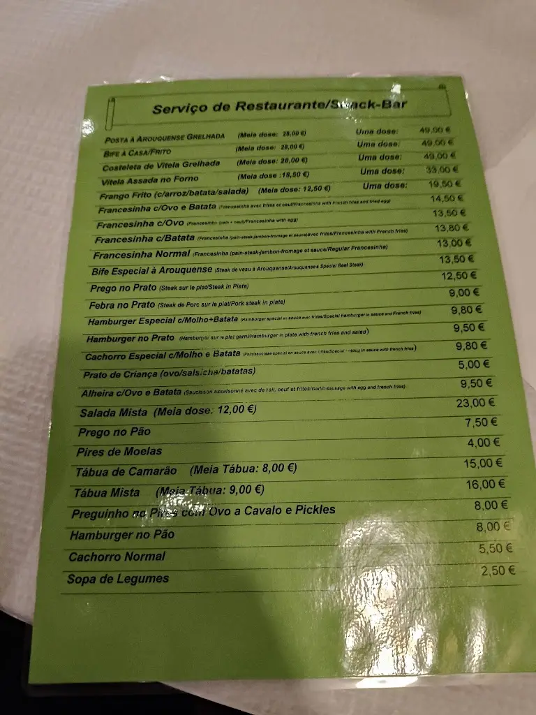 Menu_Café Arouquense_Arouca_immagine_1