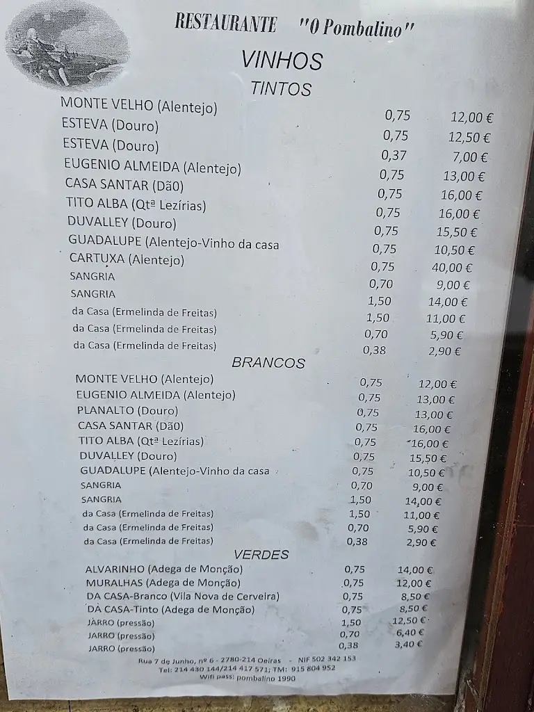 Menu_O Pombalino_Oeiras_imagen_1