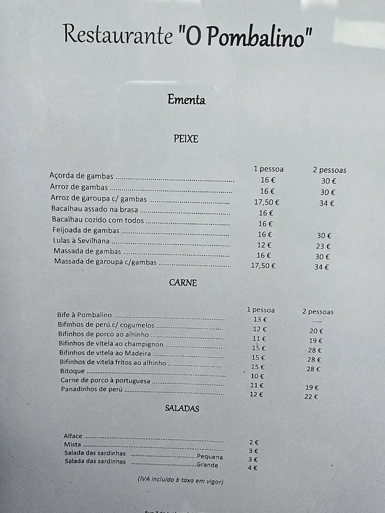 Menu_O Pombalino_Oeiras_imagen_2