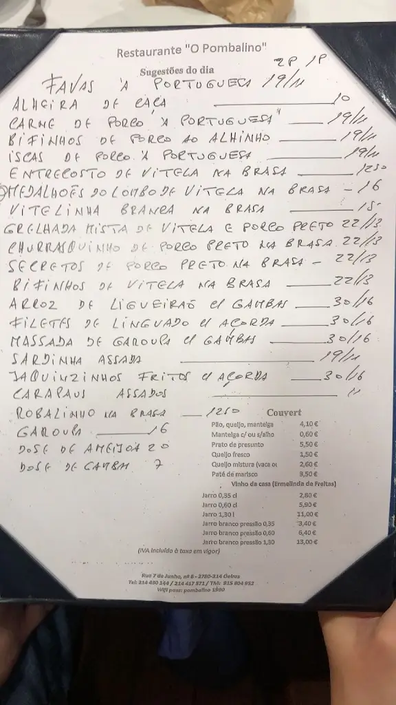Menu_O Pombalino_Oeiras_imagen_4