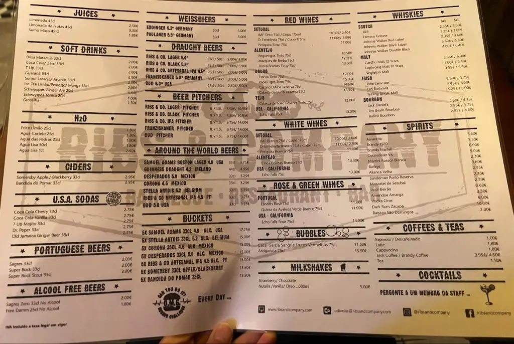 Menu_Restaurante Ribs & Company_Odivelas_immagine_3