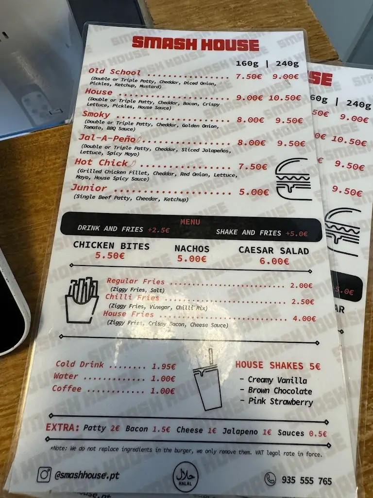 Menu_Smash House Burgers_Odivelas Municipality_immagine_3