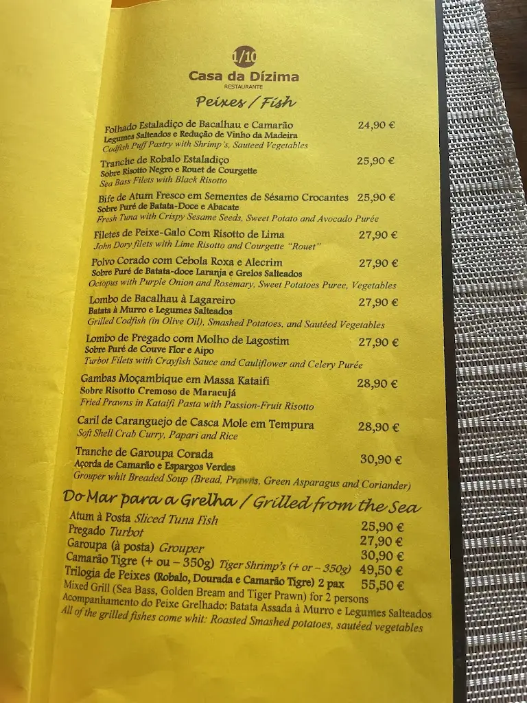 Menu_Casa da Dízima_Paço de Arcos_immagine_1