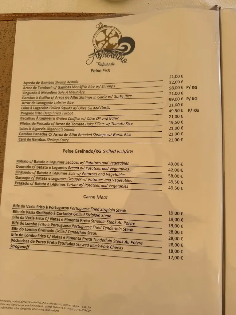 Menü_Astrolábio_Paço de Arcos_Bild_3
