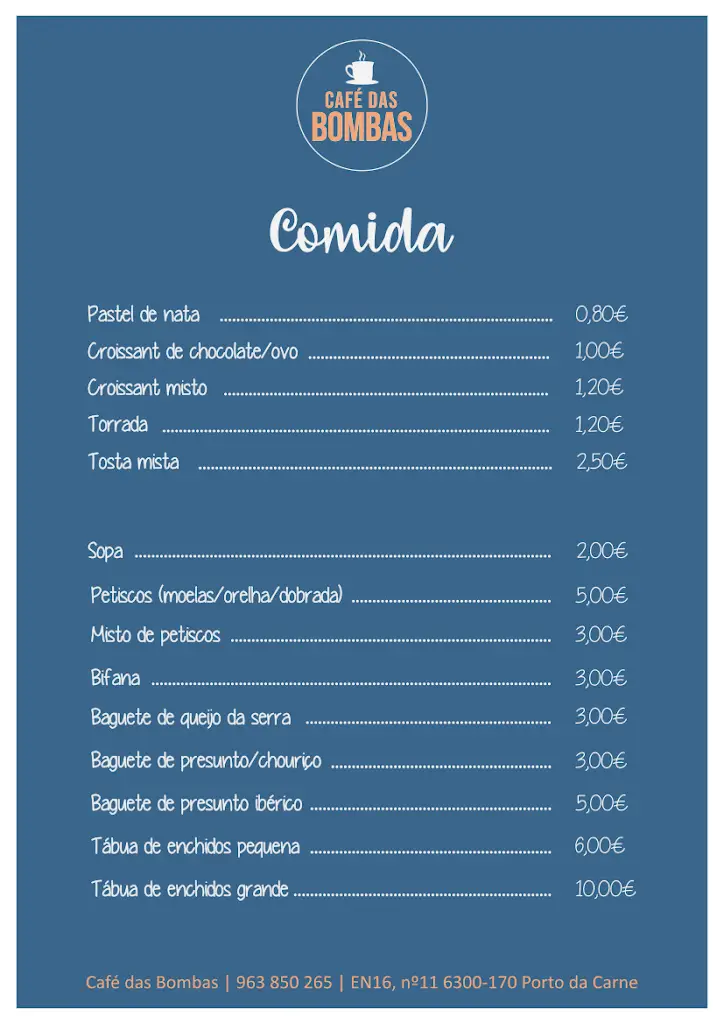 Menu_Café das Bombas_Porto da Carne_immagine_2