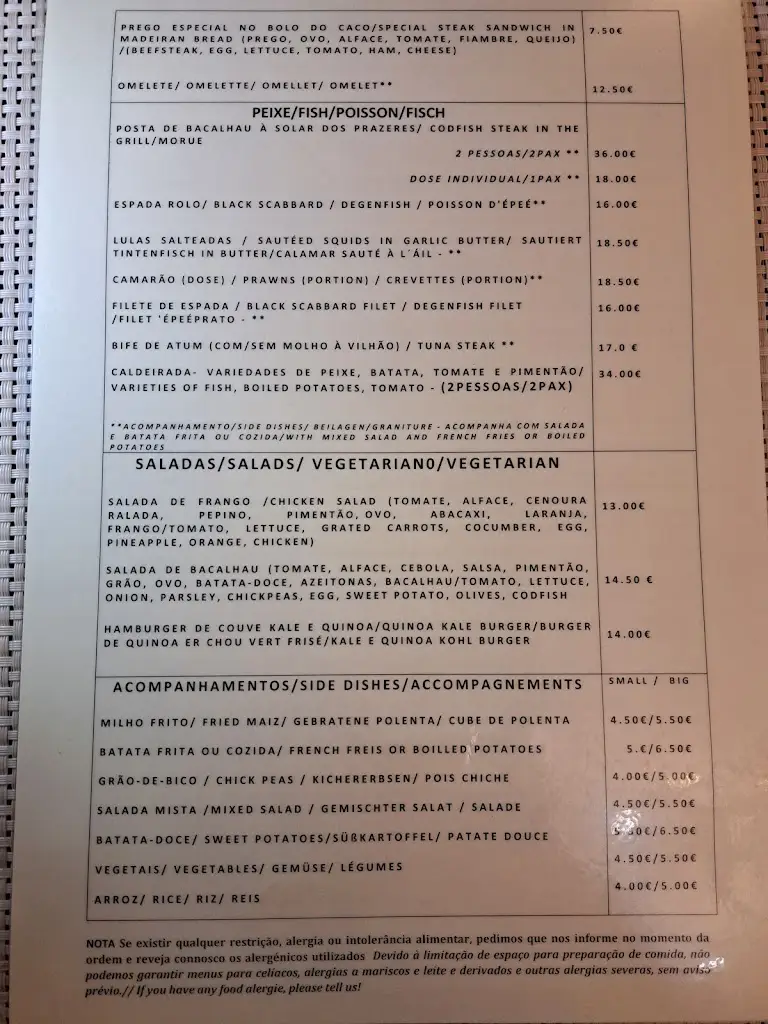 Menu_Restaurante Solar dos Prazeres_Prazeres_immagine_1