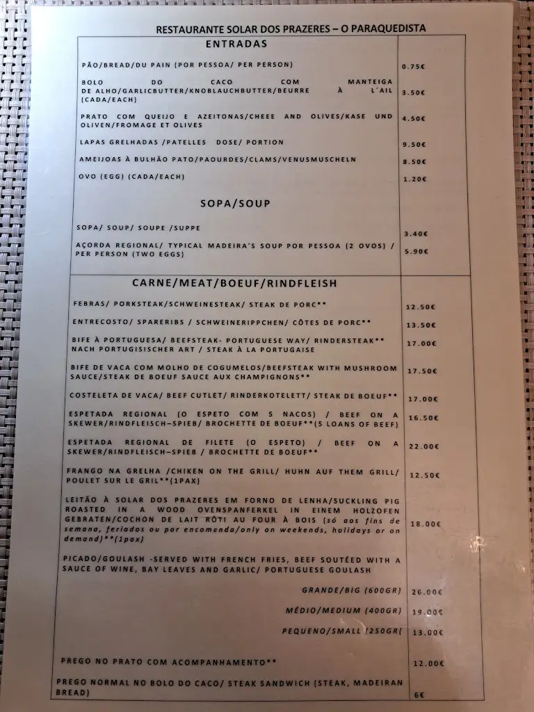 Menu_Restaurante Solar dos Prazeres_Prazeres_immagine_2
