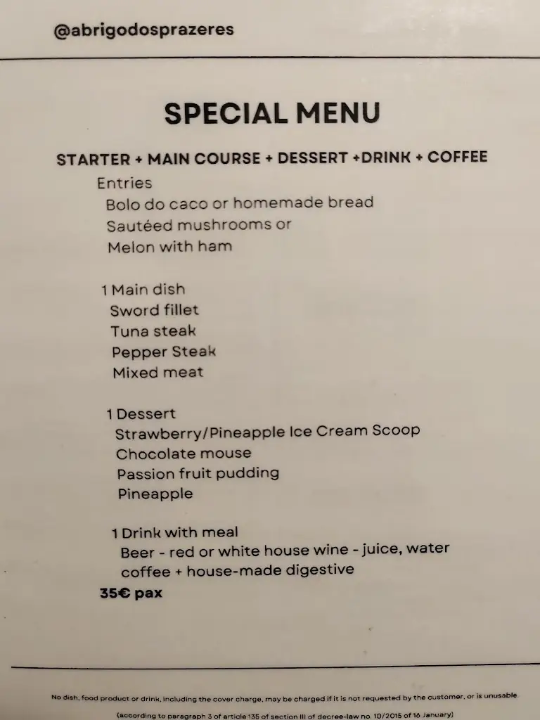 Menu_Abrigo dos Prazeres_Prazeres_immagine_1