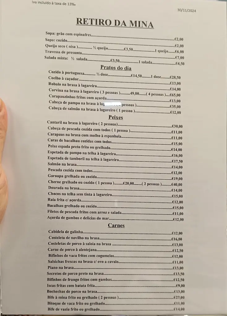Menü_Retiro Da Mina_Queluz_Bild_1
