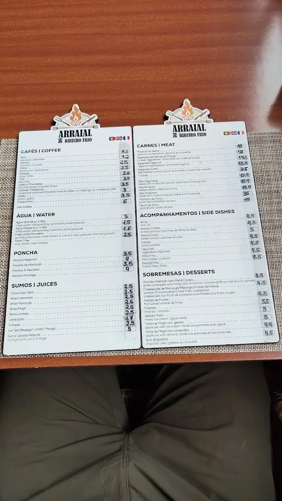 Menu_Arraial do Ribeiro Frio_Penha de Águia_immagine_1