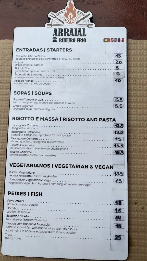 Menu_Arraial do Ribeiro Frio_Penha de Águia_immagine_3