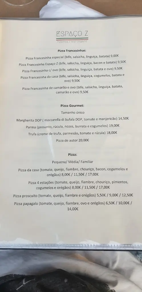 Menu_Pizzaria Espaço Z_Castelo de Paiva_immagine_3