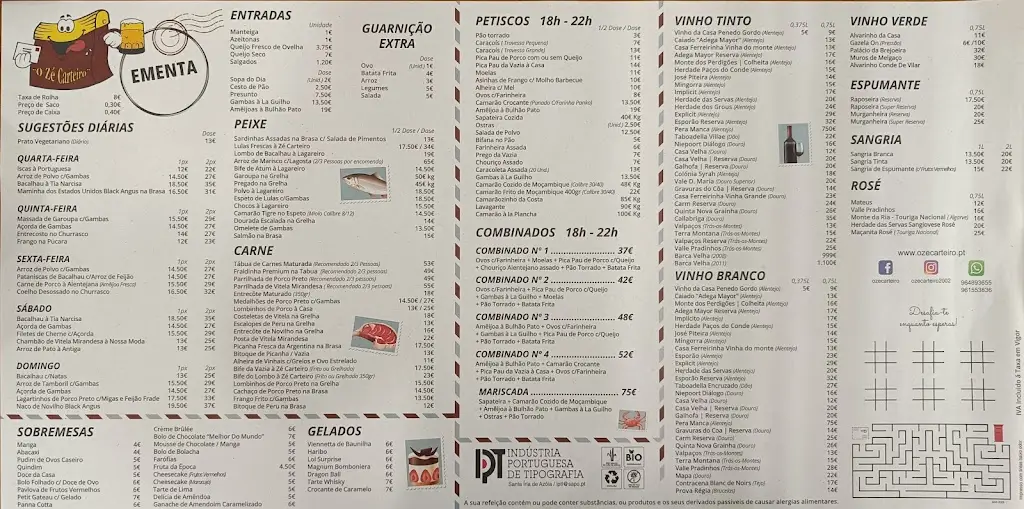 Menu_O Zé Carteiro_Póvoa de Santa Iria_immagine_1
