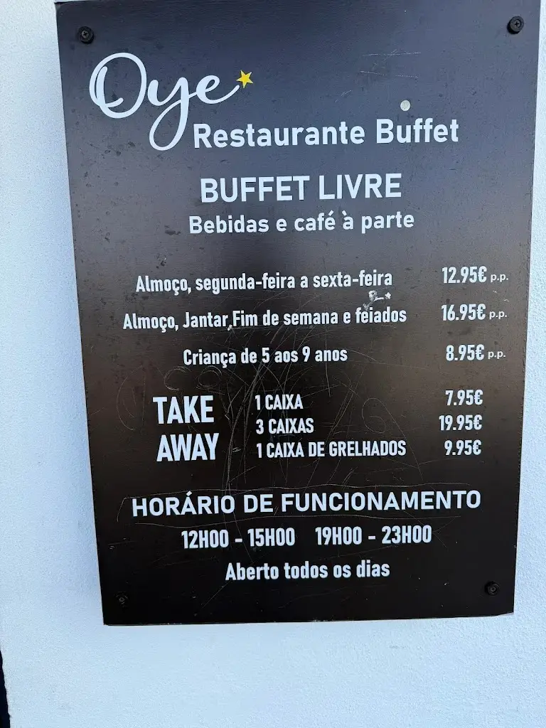 Menu_Oye Restaurante Buffet_Póvoa de Santa Iria_immagine_1