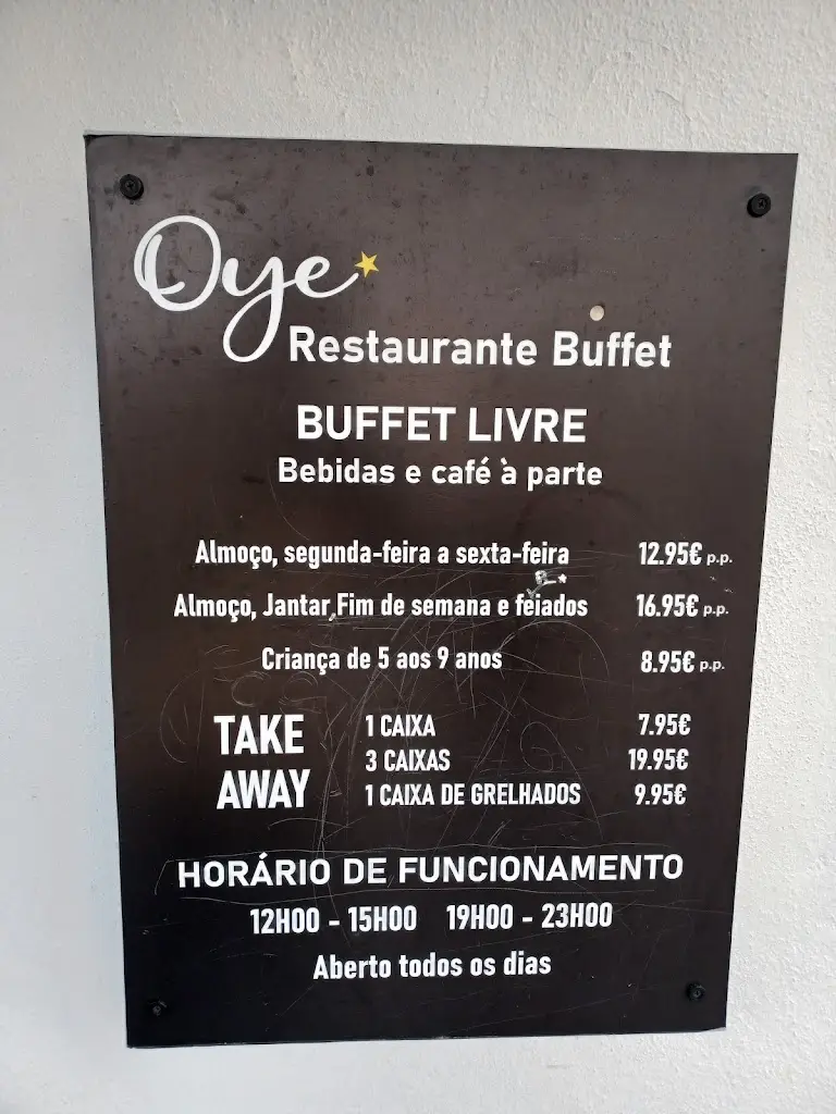 Menu_Oye Restaurante Buffet_Póvoa de Santa Iria_immagine_2