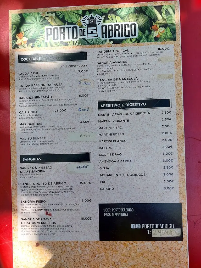 Menu_Porto de Abrigo_Póvoa de Santa Iria_imagen_2