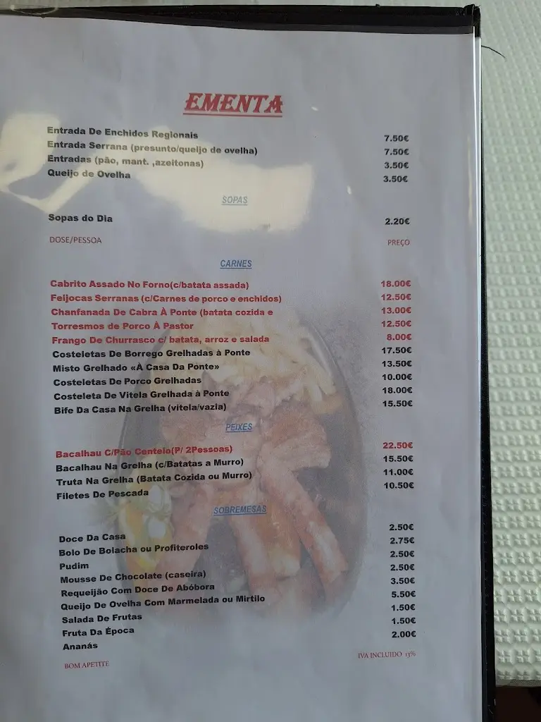 Menu_Restaurante Casa Da Ponte_Sabugueiro_immagine_1