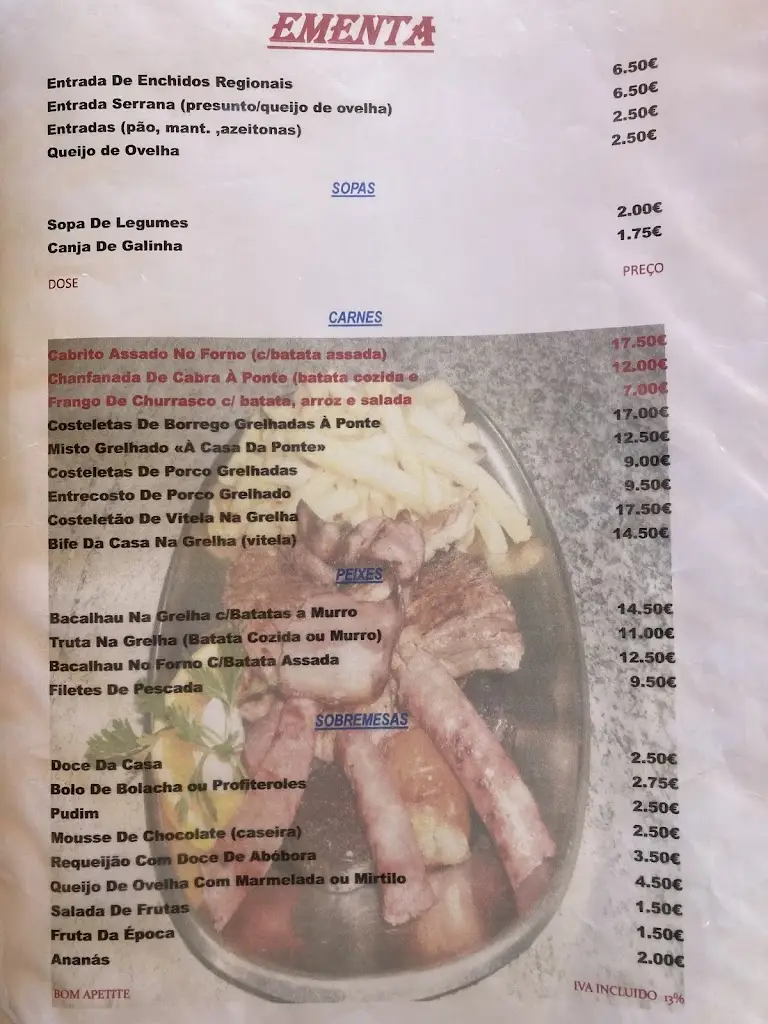 Menu_Restaurante Casa Da Ponte_Sabugueiro_immagine_2