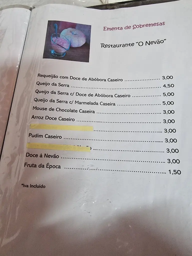 Menu_Restaurante 'O NEVÃO'_Sabugueiro_immagine_1