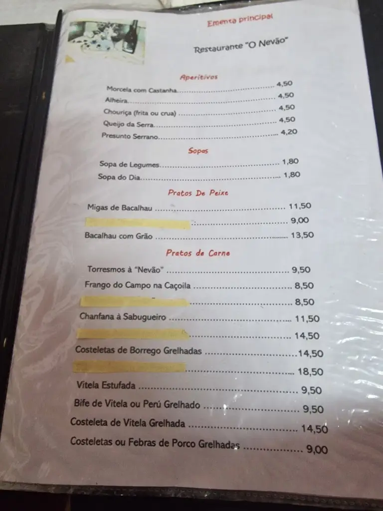 Menu_Restaurante 'O NEVÃO'_Sabugueiro_immagine_2