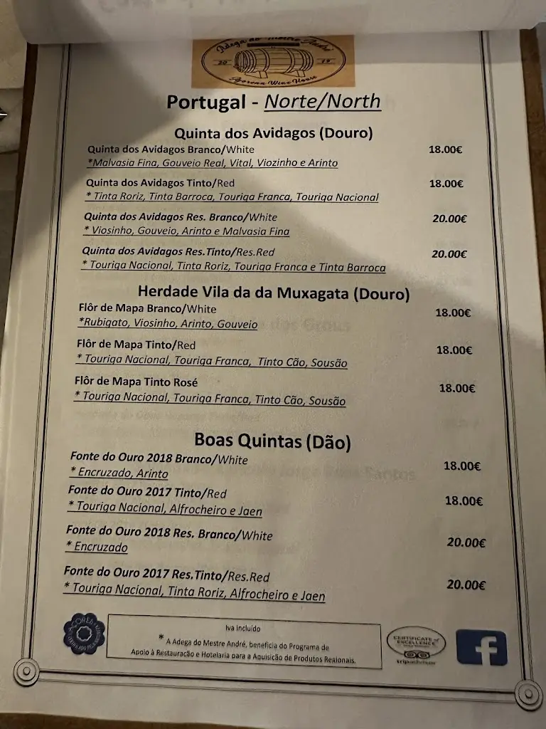 Menu_Adega do Mestre André_Santa Maria do Castelo e São Miguel_immagine_1