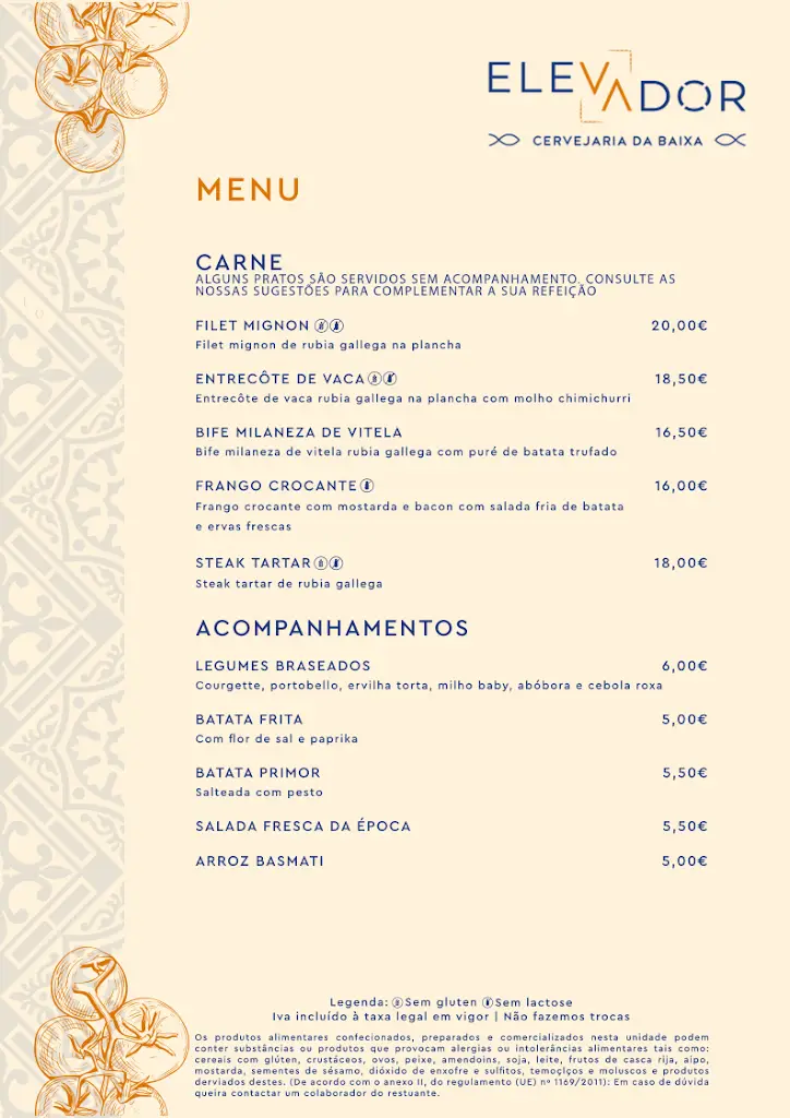 Menu_Elevator Restaurant_Santa Justa_imagen_4