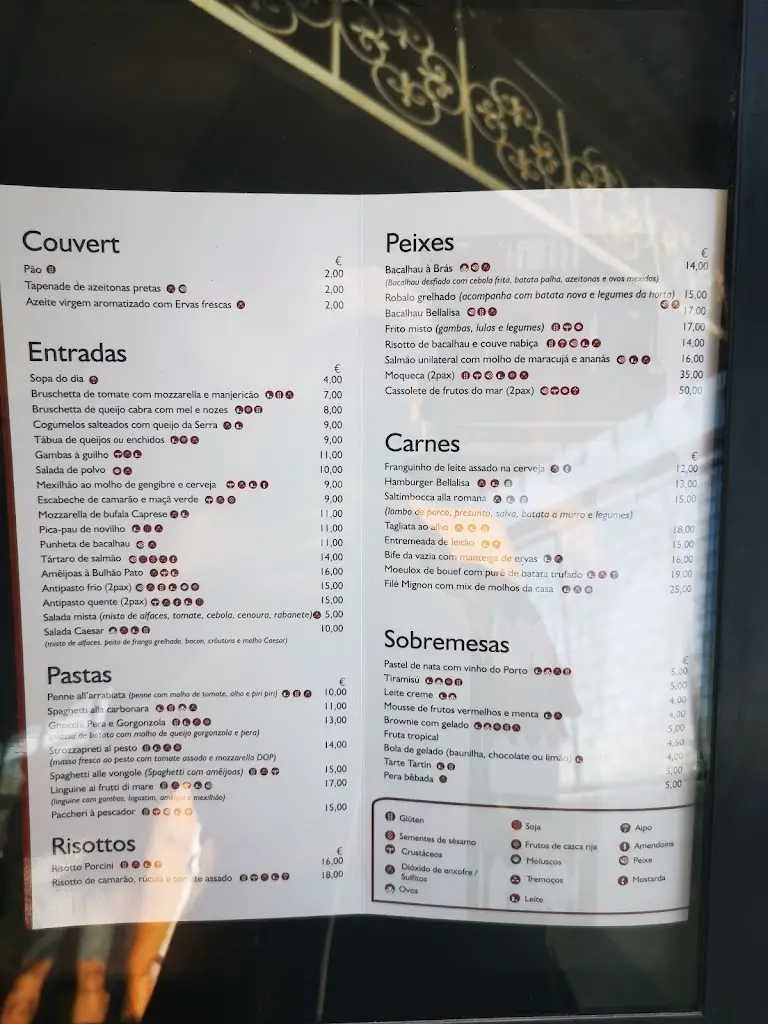 Menu_Bellalisa Elevador - Restaurante Panorâmico em Lisboa_Santa Justa_immagine_3