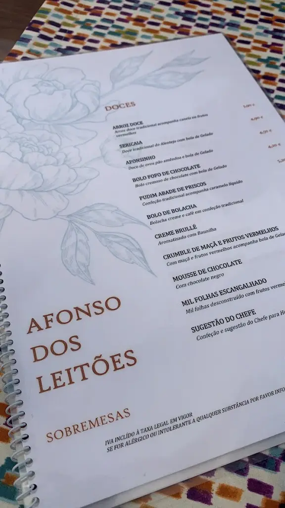 Menu_Afonso dos Leitões_Santo Estêvão das Galés_immagine_3